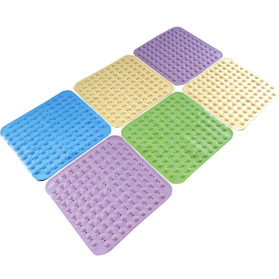 PVC Crystal Beads Anti-Slip Bath Mats With Suction Cup
